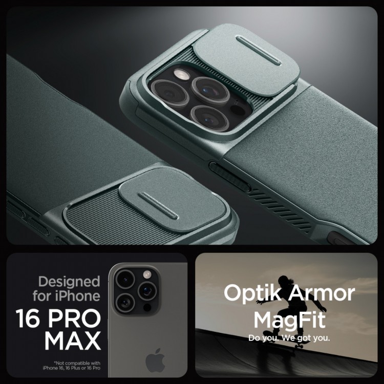 Θήκη Spigen SGP Optik Armor MAG MAGSAFE για APPLE IPHONE 16 PRO MAX 6.9 2024 - ΠΡΑΣΙΝΟ - ACS08016