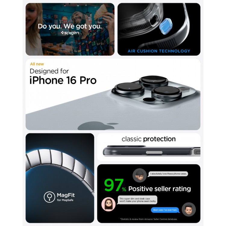 Θήκη Spigen SGP Classic C1 MagSafe για APPLE IPHONE 16 PRO 6.3 2024 - Γραφίτης - ACS08152