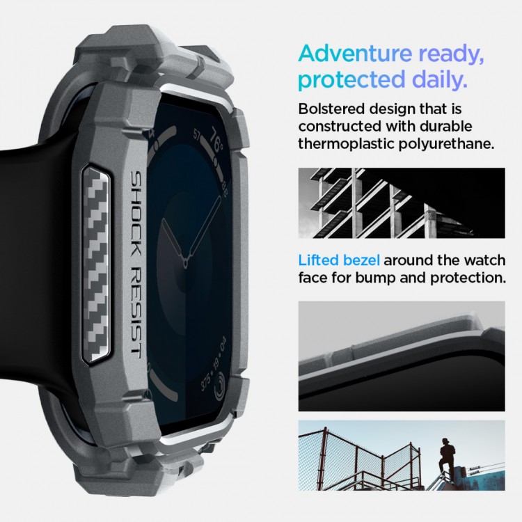 Θήκη Spigen SGP Rugged Armor για Apple Watch SERIES 10 46mm - ΣΚΟΥΡΟ ΓΚΡΙ - ACS08598