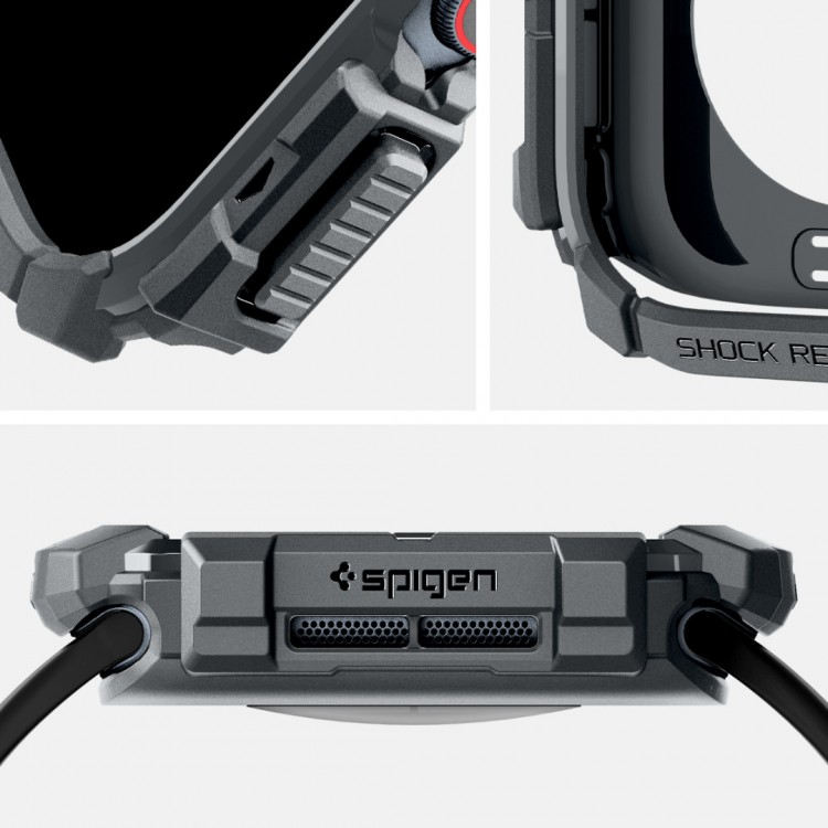 Θήκη Spigen SGP Rugged Armor για Apple Watch SERIES 10 46mm - ΣΚΟΥΡΟ ΓΚΡΙ - ACS08598