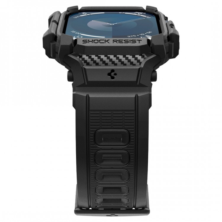 Θήκη Spigen SGP Rugged Armor PRO με λουράκι για Apple Watch series 10 - 46mm - ΜΑΥΡΟ - ACS08604