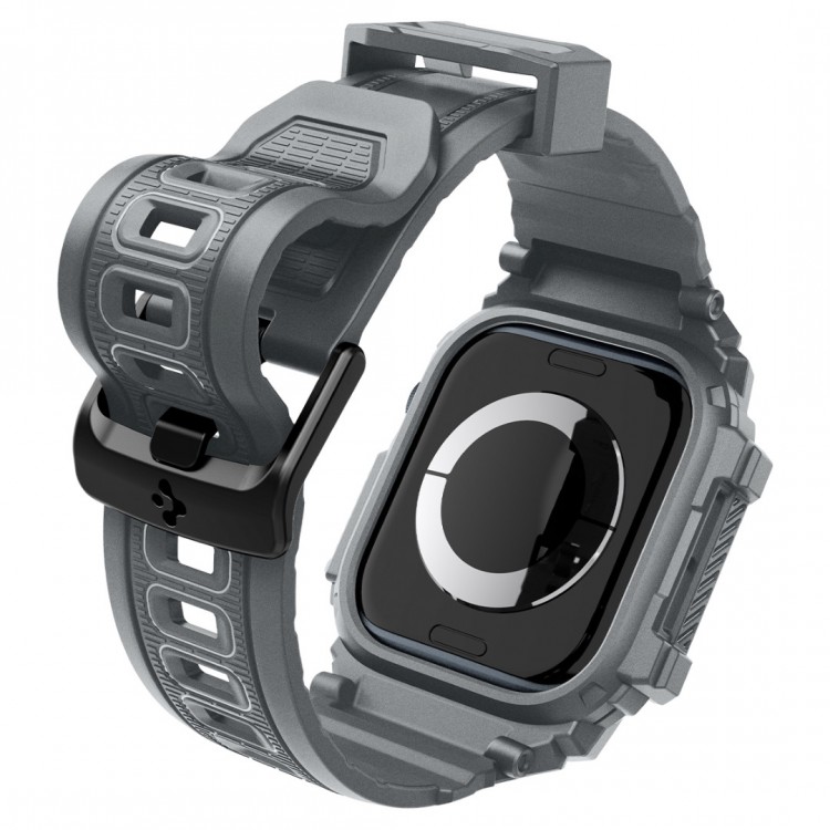 Θήκη Spigen SGP Rugged Armor PRO με λουράκι για Apple Watch series 10 - 46mm - ΓΚΡΙ - ACS08605