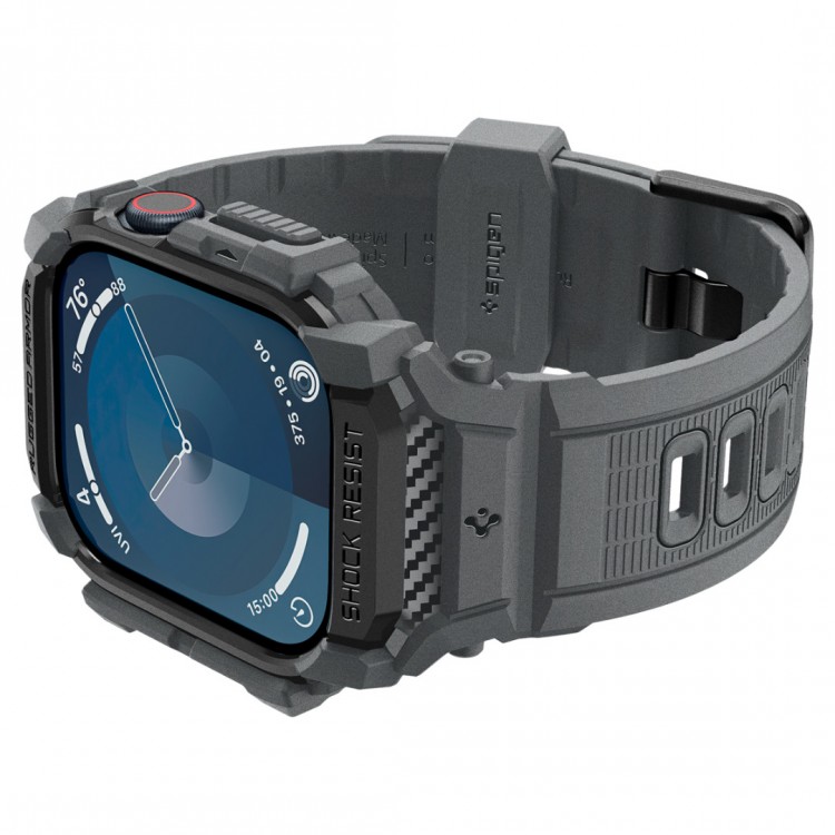 Θήκη Spigen SGP Rugged Armor PRO με λουράκι για Apple Watch series 10 - 46mm - ΓΚΡΙ - ACS08605