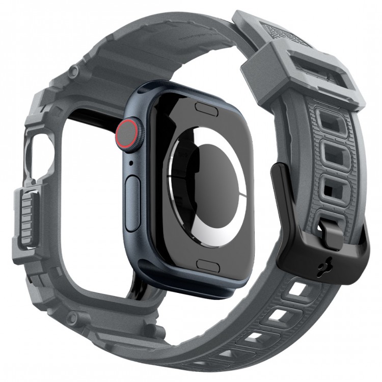 Θήκη Spigen SGP Rugged Armor PRO με λουράκι για Apple Watch series 10 - 46mm - ΓΚΡΙ - ACS08605