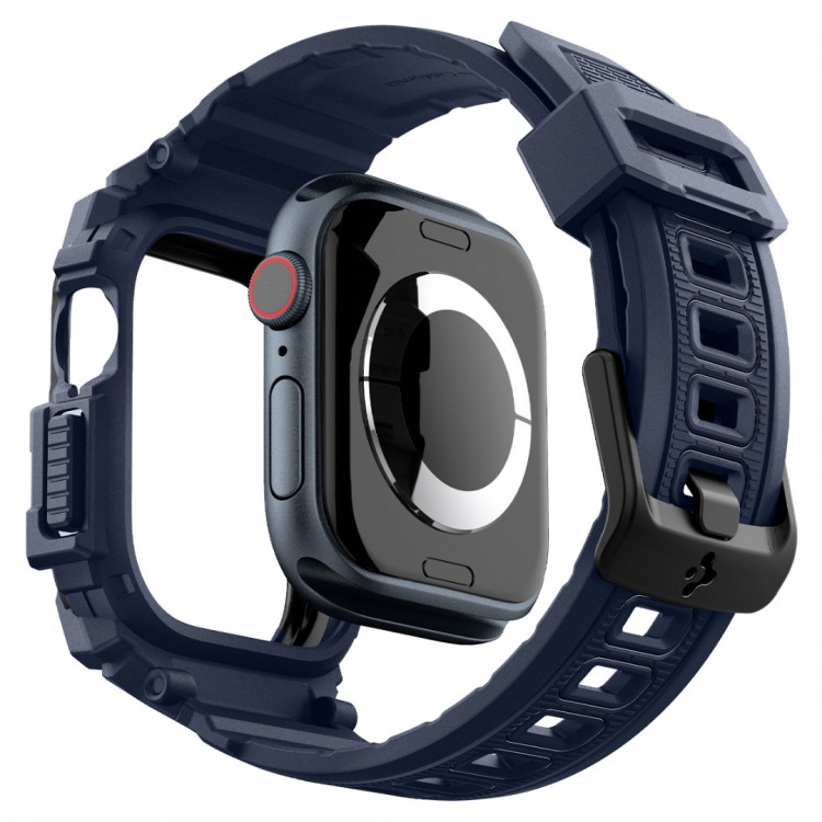 Θήκη Spigen SGP Rugged Armor PRO με λουράκι για Apple Watch series 10 - 46mm - Navy ΜΠΛΕ - ACS08606