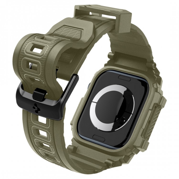 Θήκη Spigen SGP Rugged Armor PRO με λουράκι για Apple Watch series 10 - 46mm - Vintage XAKI ΠΡΑΣΙΝΟ - ACS08608