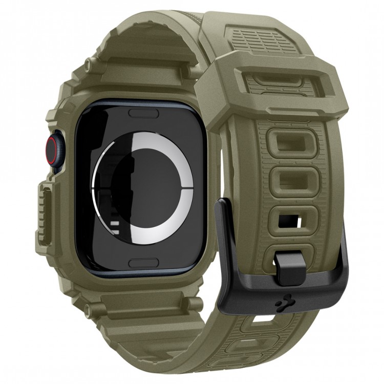 Θήκη Spigen SGP Rugged Armor PRO με λουράκι για Apple Watch series 10 - 46mm - Vintage XAKI ΠΡΑΣΙΝΟ - ACS08608