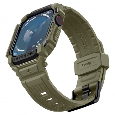 Θήκη Spigen SGP Rugged Armor PRO με λουράκι για Apple Watch series 10 - 46mm - Vintage XAKI ΠΡΑΣΙΝΟ - ACS08608