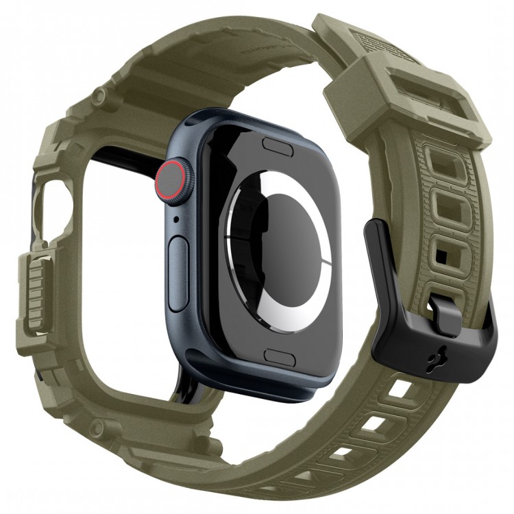 Θήκη Spigen SGP Rugged Armor PRO με λουράκι για Apple Watch series 10 - 46mm - Vintage XAKI ΠΡΑΣΙΝΟ - ACS08608