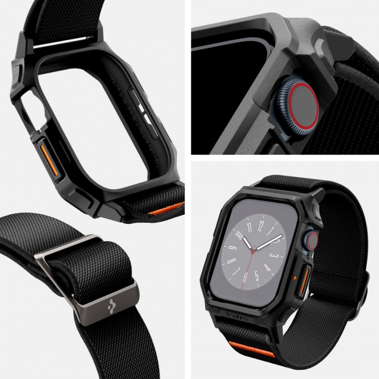 Θήκη Spigen SGP LITE FIT ”PRO” BAND με ΛΟΥΡΑΚΙ για APPLE WATCH SERIES 10 - 46 MM - ΜΑΥΡΟ - ACS08609