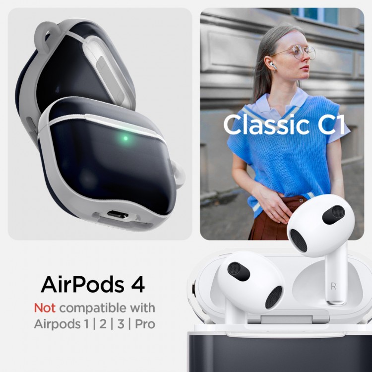 Θήκη Spigen SGP Classic C1 για Apple AirPods 4 2024 - Γραφίτης ΛΕΥΚΟ - ACS08645