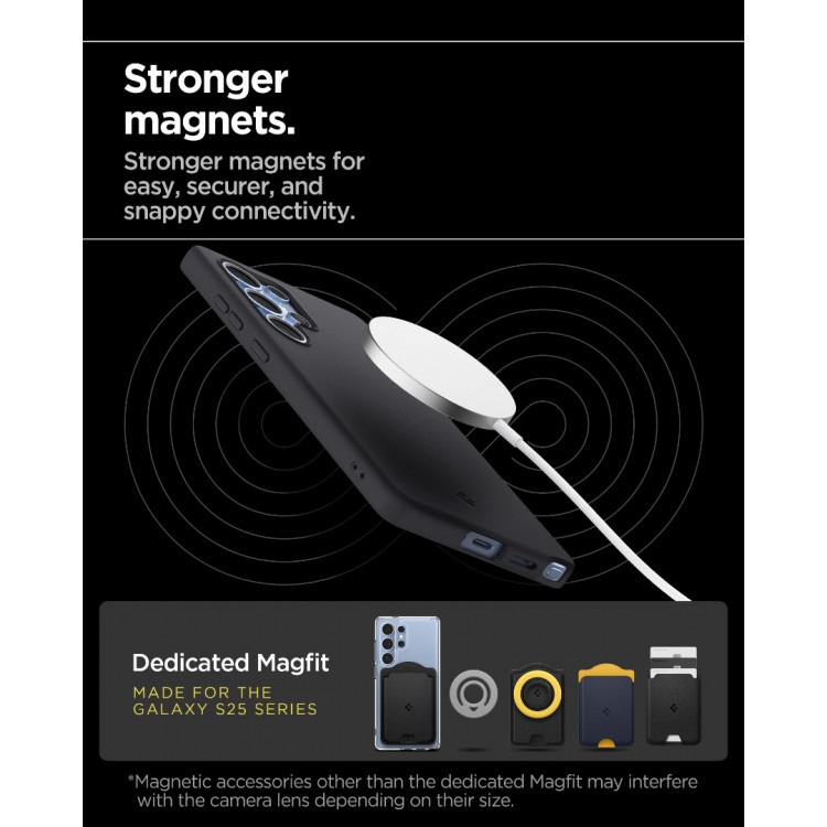 Θήκη SPIGEN SGP SILICONE FIT MagSafe για Samsung Galaxy  S25 Ultra 5G 2025 - ΜΑΥΡΟ - ACS09017