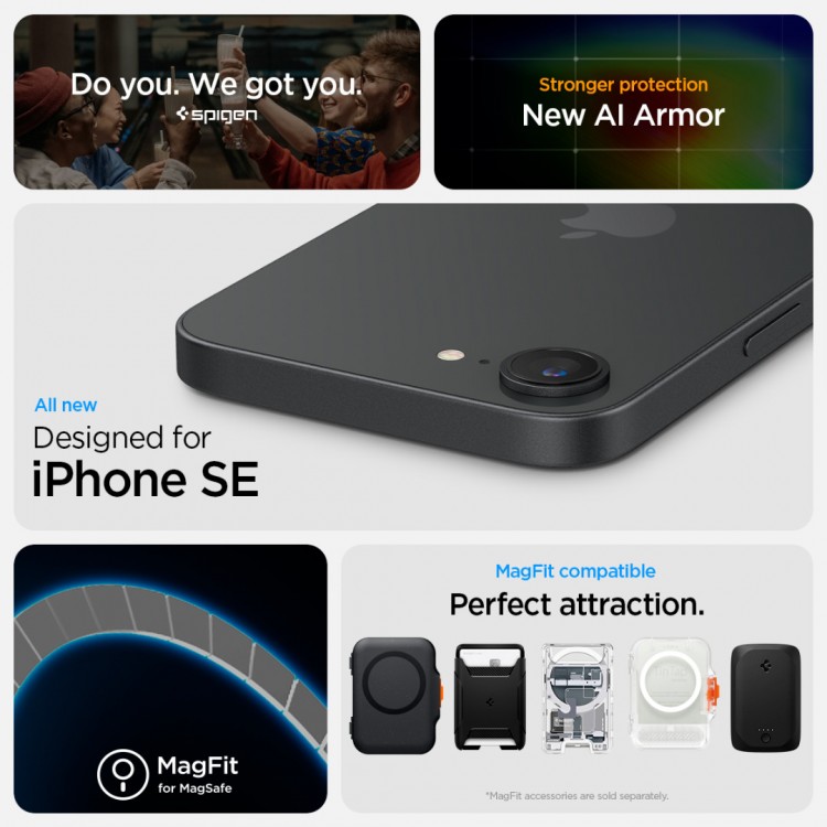 Θήκη Spigen SGP Tough Armor MAG MAGSAFE για Apple iPhone 16e 6.1 2025 - ΓΡΑΦΙΤΗΣ - ACS09136