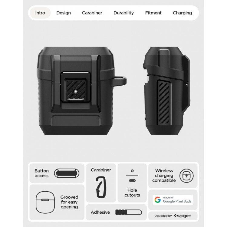 Θήκη Spigen SGP LOCK FIT για Google Pixel Buds 2a - ΜΑΥΡΟ - ACS09481