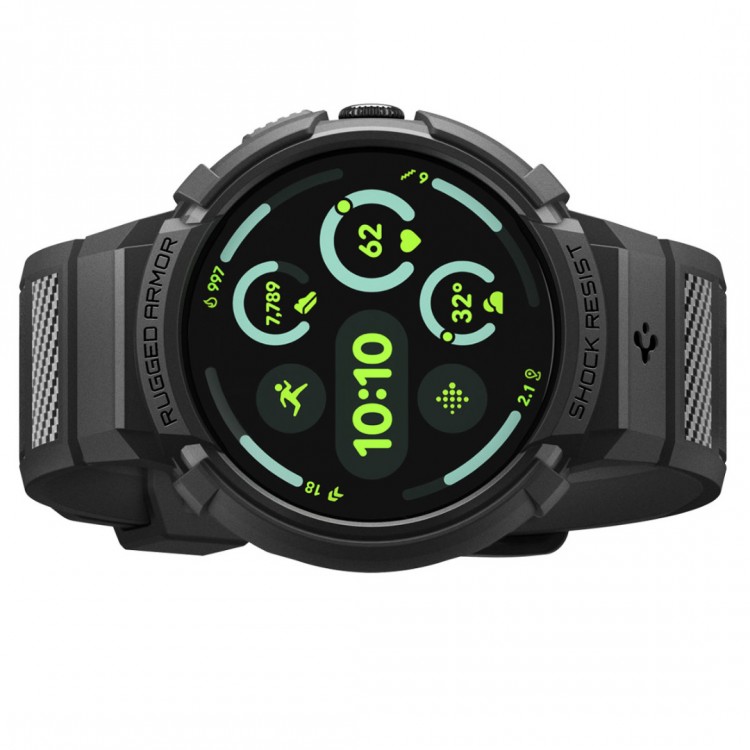 Θήκη Spigen SGP Rugged Armor PRO με λουράκι για Google Pixel Watch 4 41mm (2025) - ΜΑΥΡΟ - ACS09484