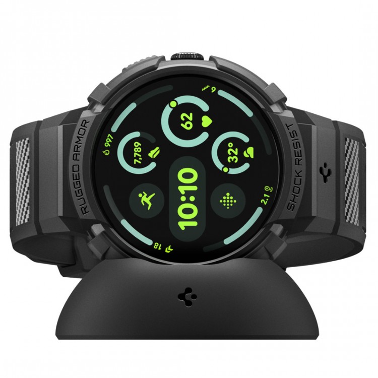 Θήκη Spigen SGP Rugged Armor PRO με λουράκι για Google Pixel Watch 4 41mm (2025) - ΜΑΥΡΟ - ACS09484