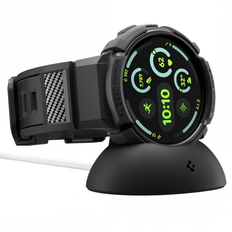 Θήκη Spigen SGP Rugged Armor PRO με λουράκι για Google Pixel Watch 4 41mm (2025) - ΜΑΥΡΟ - ACS09484
