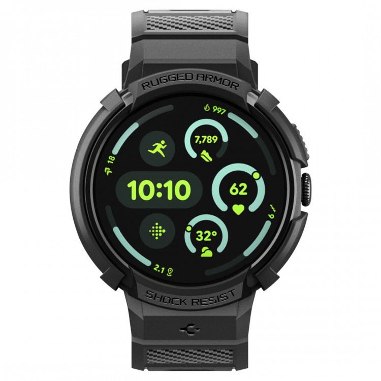 Θήκη Spigen SGP Rugged Armor PRO με λουράκι για Google Pixel Watch 4 41mm (2025) - ΜΑΥΡΟ - ACS09484