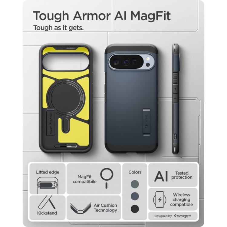 Θήκη SPIGEN SGP Tough Armor MagSafe για Google Pixel 10 Pro XL - Metalslate ΜΠΛΕ - ACS09729