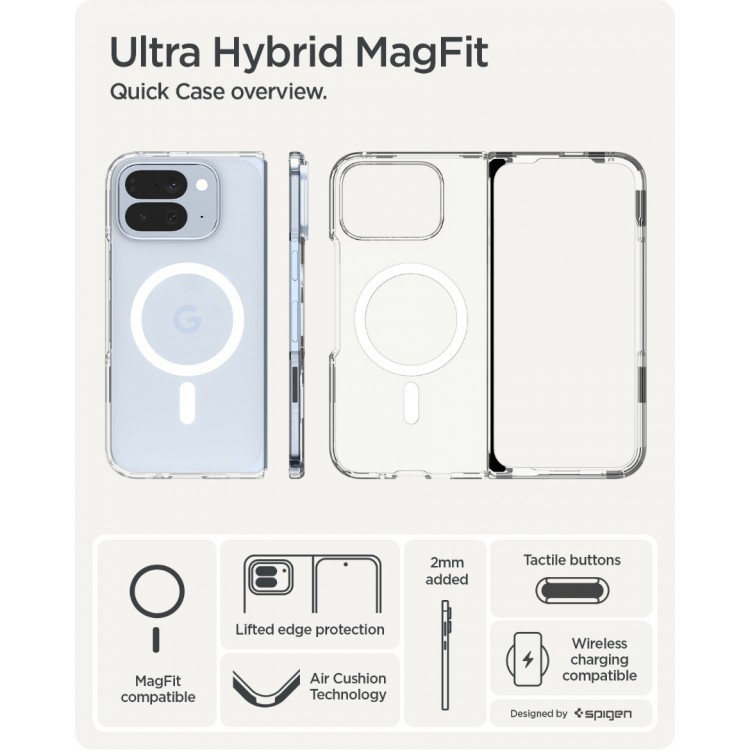 Θήκη Spigen SGP ULTRA HYBRID MagSafe για GOOGLE PIXEL 10 Pro Fold 2025 - ΔΙΑΦΑΝΟ / ΛΕΥΚΟ - ACS09742