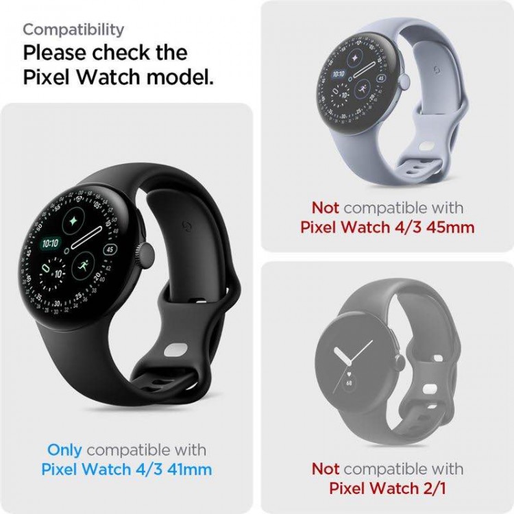Spigen SGP EliteShield EZ Fit Προστατευτικό οθόνης EZ FIT για Google Pixel Watch 4/3 (41mm)  - AFL08524 - 2 τεμ.