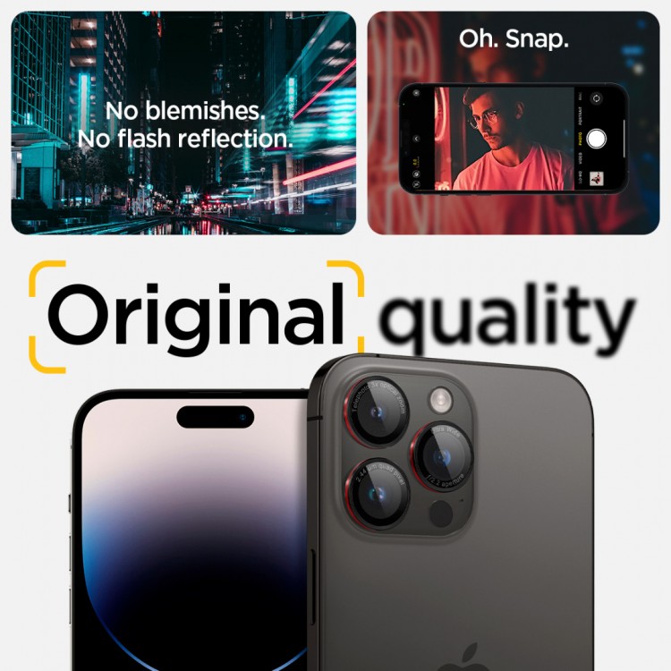 SPIGEN SGP OPTIK.TR EZ FIT CAMERA PROTECTOR Γυαλί προστασίας ΦΑΚΩΝ 9H για CAMERA LENS για Apple iPhone 16/15/14 Pro & 16/15/14 Pro Max - ΜΑΥΡΟ - AGL05217 - 2-TEM