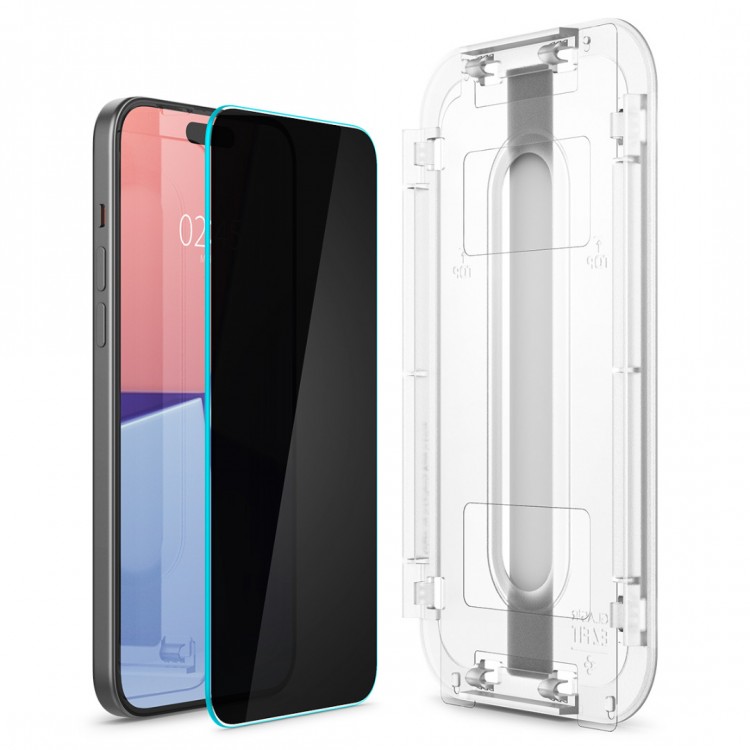 Spigen SGP Γυαλί προστασίας PRIVACY GLAS.tR EZ Fit SLIM CASE FRIENDLY για APPLE iPhone 15 Plus 6.7 2023 - ΔΙΑΦΑΝΟ - 1 TEM - AGL07119