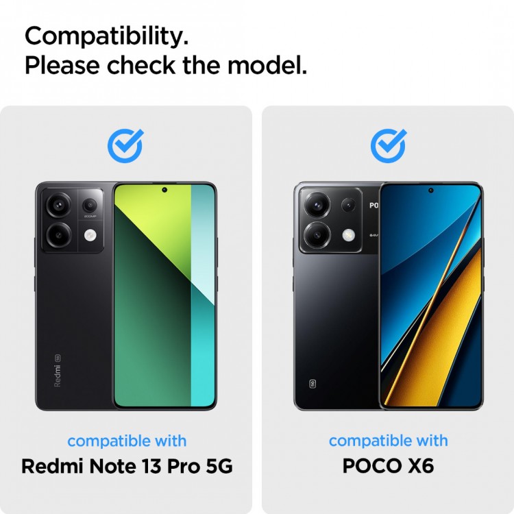 SPIGEN SGP Γυαλί προστασίας GLAS.TR SLIM 2-PACK για Xiaomi Redmi Note 13 Pro 5G - 2 τεμ. - AGL08293 - ΔΙΑΦΑΝΟ