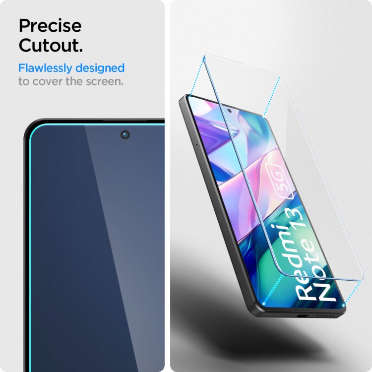 SPIGEN SGP Γυαλί προστασίας GLAS.TR SLIM 2-PACK για Xiaomi Redmi Note 13 5G - 2 τεμ. - AGL08294 - ΔΙΑΦΑΝΟ