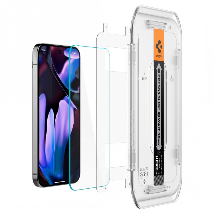 Spigen SGP Γυαλί προστασίας GLAS.tR ”EZ FIT” 2-PACK SLIM FC για Google Pixel 9 Pro/Pixel 9 , 2 TEM - ΔΙΑΦΑΝΟ - AGL08442