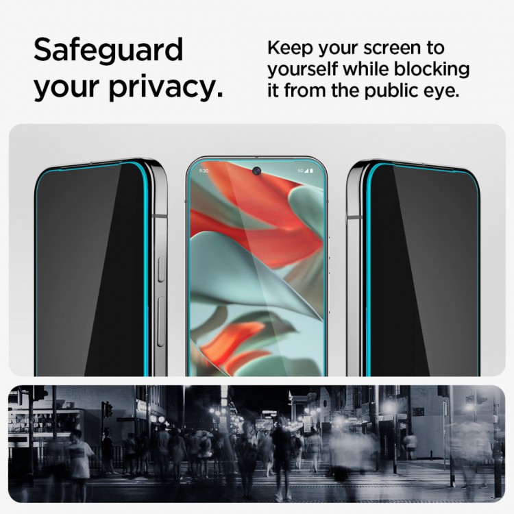 Spigen SGP Γυαλί προστασίας Privacy GLAS.tR ”EZ FIT” 2-PACK SLIM FC για Google Pixel 9 Pro XL , 2 TEM - ΔΙΑΦΑΝΟ - AGL09313