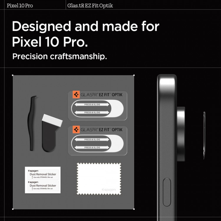 Spigen SGP GLAS.tR EZ FIT Optik PRO Γυαλί προστασίας 9H Camera Lens για CAMERA για Google Pixel 10 PRO 2025 - ΔΙΑΦΑΝΟ - 2 τεμ. - AGL09662
