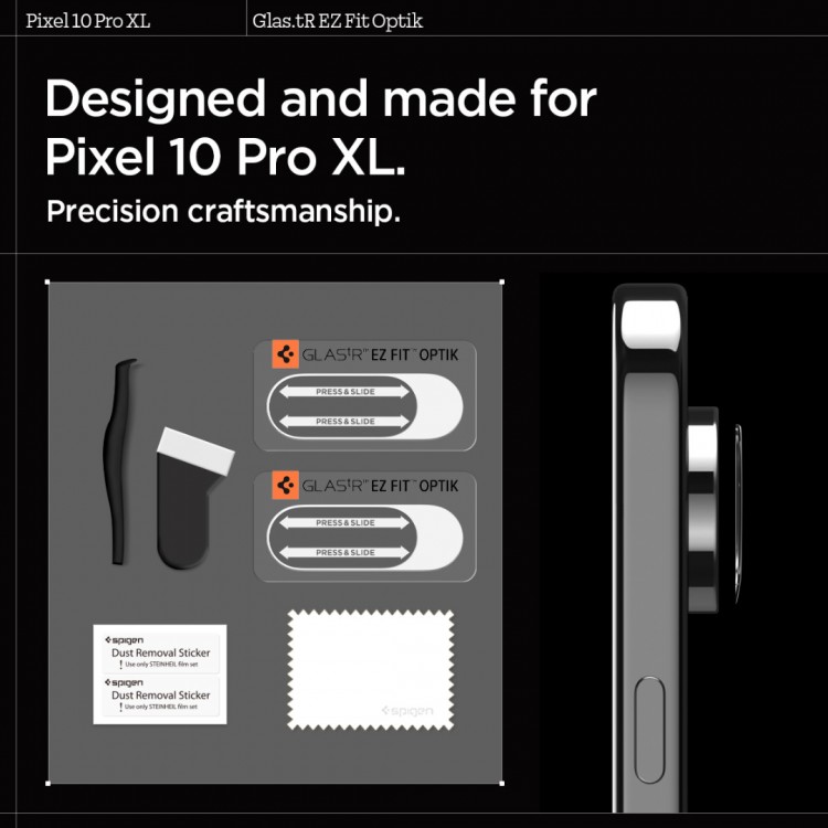 Spigen SGP GLAS.tR EZ FIT Optik PRO Γυαλί προστασίας 9H Camera Lens για CAMERA για Google Pixel 10 PRO XL 2025 - ΔΙΑΦΑΝΟ - 2 τεμ. - AGL09663