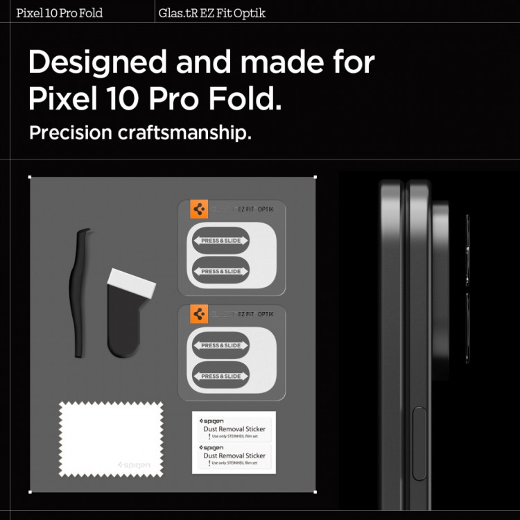 Spigen SGP GLAS.tR EZ FIT Optik PRO Γυαλί προστασίας 9H Camera Lens για CAMERA για Google Pixel 10 Pro Fold 2025 - ΔΙΑΦΑΝΟ - 2 τεμ. - AGL09664