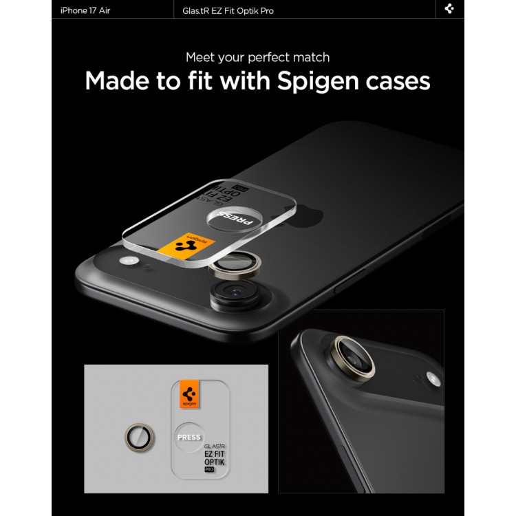 SPIGEN SGP OPTIK.TR EZ FIT CAMERA PROTECTOR Γυαλί προστασίας ΦΑΚΩΝ 9H για CAMERA LENS για Apple IPHONE 17 AIR 6.6 - ΧΡΥΣΟ - AGL10131 - 2-TEM