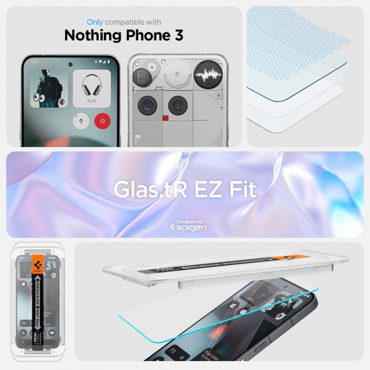 SPIGEN SGP TEMPERED GLASS Glass tR EZ Fit για NOTHING PHONE 3 - 2 ΤΕΜ. - ΔΙΑΦΑΝΟ - AGL10165