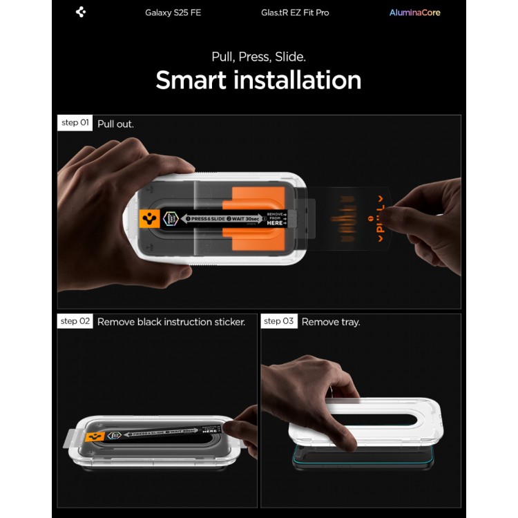 Spigen SGP Γυαλί προστασίας GLAS.tR EZ Fit HD FC για SAMSUNG GALAXY S25 FE 5G 2025 - 2 TEM. - ΔΙΑΦΑΝΟ - AGL10202