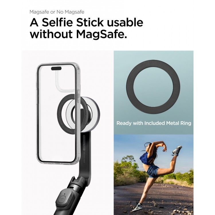 Spigen SGP MAGSAFE MagFit ΑΣΥΡΜΑΤΟ Selfie Stick Bluetooth με Remote & ΤΡΙΠΟΔΑΣ - S571W - ΜΑΥΡΟ - AMP07656