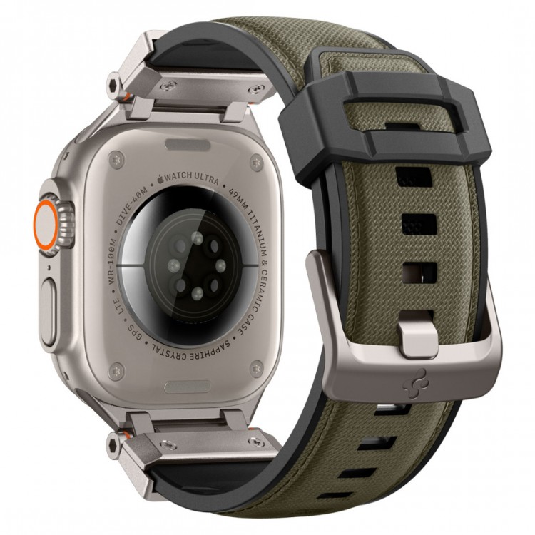 Spigen SGP DuraPro Armor λουράκι για APPLE WATCH Ultra 2/1 49mm / 9/8/7 45mm / SE/6/5/4 44mm / 3/2/1 42mm - Military ΠΡΑΣΙΝΟ ΧΑΚΙ - AMP09102