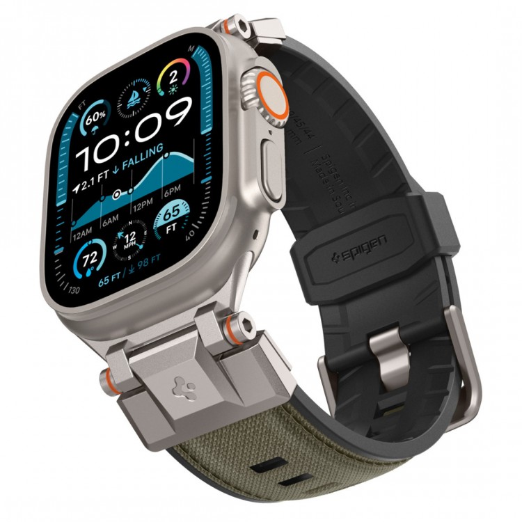 Spigen SGP DuraPro Armor λουράκι για APPLE WATCH Ultra 2/1 49mm / 9/8/7 45mm / SE/6/5/4 44mm / 3/2/1 42mm - Military ΠΡΑΣΙΝΟ ΧΑΚΙ - AMP09102