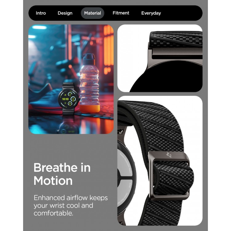 Θήκη Spigen SGP LITE FIT ”X” ΛΟΥΡΑΚΙ για Google Pixel Watch 4/3 45mm - MATTE ΜΑΥΡΟ - AMP09487