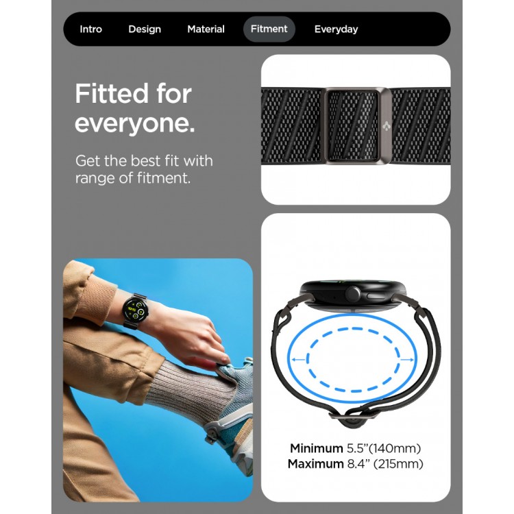 Θήκη Spigen SGP LITE FIT ”X” ΛΟΥΡΑΚΙ για Google Pixel Watch 4/3 45mm - MATTE ΜΑΥΡΟ - AMP09487