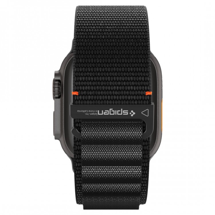 Spigen SGP WBF1 Fabric(hook) Band / λουράκι για Apple Watch series Ultra 3/2/1 49mm, Series 11/10 46mm and Series 9/8/7/6/5/4/SE 45mm, 44mm - ΜΑΥΡΟ - AMP10144