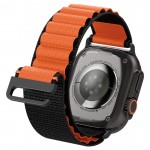 Spigen SGP WBF1 Fabric(hook) Band / λουράκι για Apple Watch series Ultra 3/2/1 49mm, Series 11/10 46mm and Series 9/8/7/6/5/4/SE 45mm, 44mm - ΜΑΥΡΟ/ΠΟΡΤΟΚΑΛΙ - AMP10145