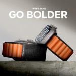 Spigen SGP WBF1 Fabric(hook) Band / λουράκι για Apple Watch series Ultra 3/2/1 49mm, Series 11/10 46mm and Series 9/8/7/6/5/4/SE 45mm, 44mm - ΜΑΥΡΟ/ΠΟΡΤΟΚΑΛΙ - AMP10145