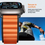 Spigen SGP WBF1 Fabric(hook) Band / λουράκι για Apple Watch series Ultra 3/2/1 49mm, Series 11/10 46mm and Series 9/8/7/6/5/4/SE 45mm, 44mm - ΜΑΥΡΟ/ΠΟΡΤΟΚΑΛΙ - AMP10145