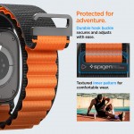 Spigen SGP WBF1 Fabric(hook) Band / λουράκι για Apple Watch series Ultra 3/2/1 49mm, Series 11/10 46mm and Series 9/8/7/6/5/4/SE 45mm, 44mm - ΜΑΥΡΟ/ΠΟΡΤΟΚΑΛΙ - AMP10145