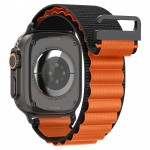Spigen SGP WBF1 Fabric(hook) Band / λουράκι για Apple Watch series Ultra 3/2/1 49mm, Series 11/10 46mm and Series 9/8/7/6/5/4/SE 45mm, 44mm - ΜΑΥΡΟ/ΠΟΡΤΟΚΑΛΙ - AMP10145