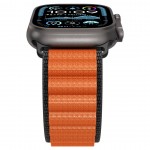 Spigen SGP WBF1 Fabric(hook) Band / λουράκι για Apple Watch series Ultra 3/2/1 49mm, Series 11/10 46mm and Series 9/8/7/6/5/4/SE 45mm, 44mm - ΜΑΥΡΟ/ΠΟΡΤΟΚΑΛΙ - AMP10145