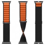 Spigen SGP WBF1 Fabric(hook) Band / λουράκι για Apple Watch series Ultra 3/2/1 49mm, Series 11/10 46mm and Series 9/8/7/6/5/4/SE 45mm, 44mm - ΜΑΥΡΟ/ΠΟΡΤΟΚΑΛΙ - AMP10145